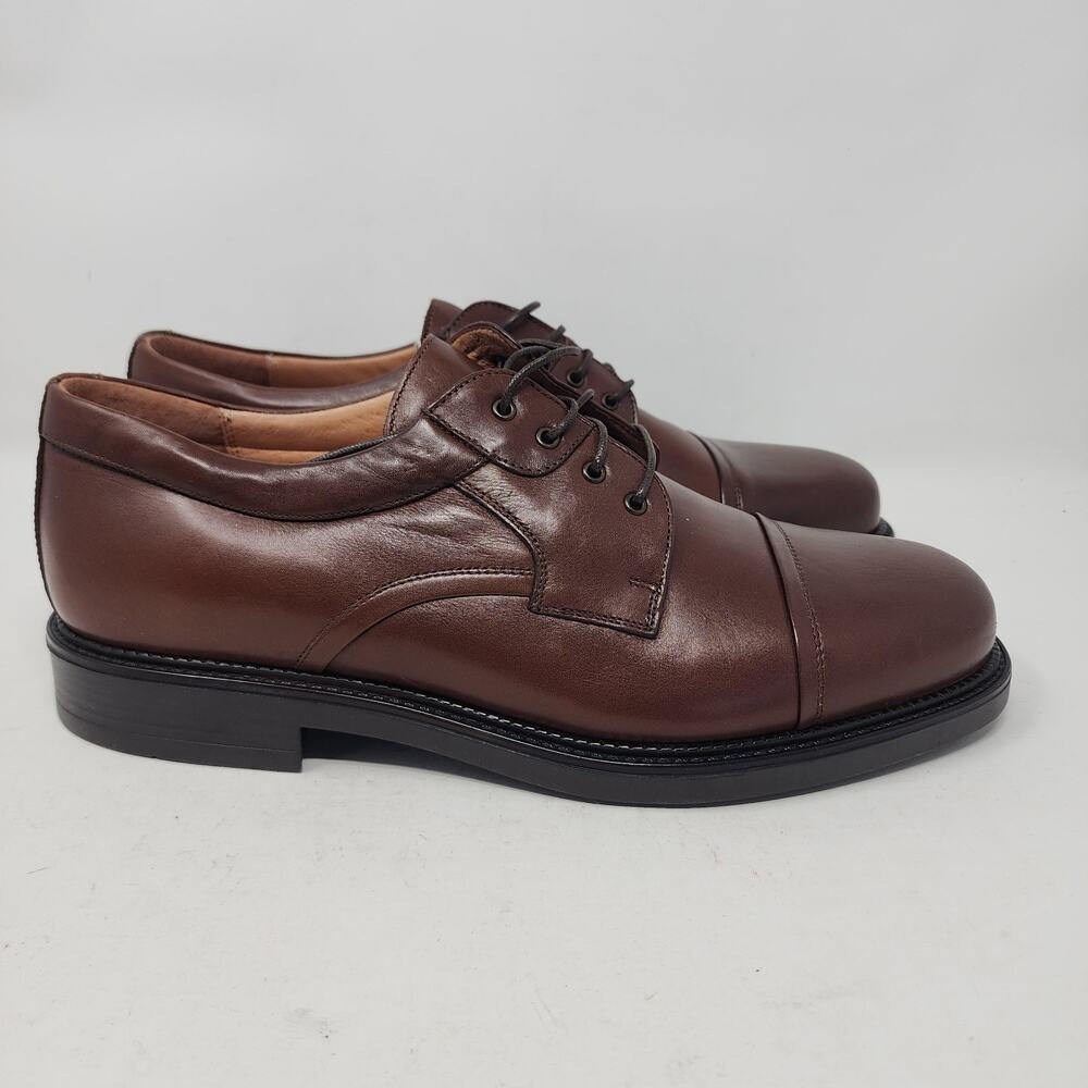 Bostonian Shoes Mens 11.5 M Oxford Brown Leather Cap Toe Lace Up NWOT - Picture 5 of 13